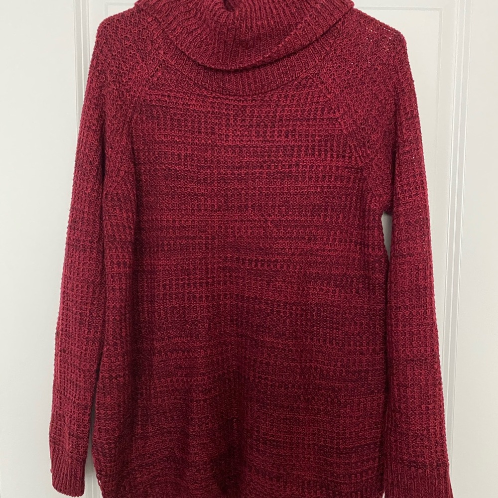 Burgundy knit turtleneck